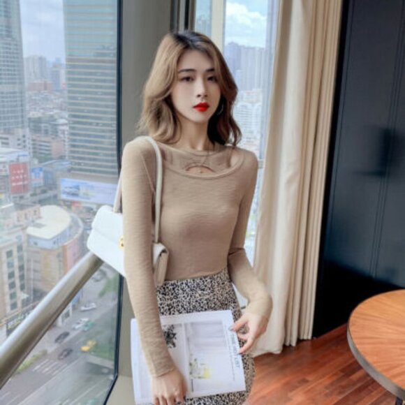 TOP long sleeve Taupe S - Picture 2 of 5